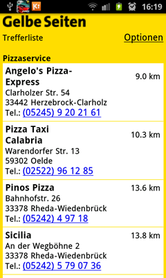 Gelbe Seiten - Pizza Gelbe Seiten - Pizza